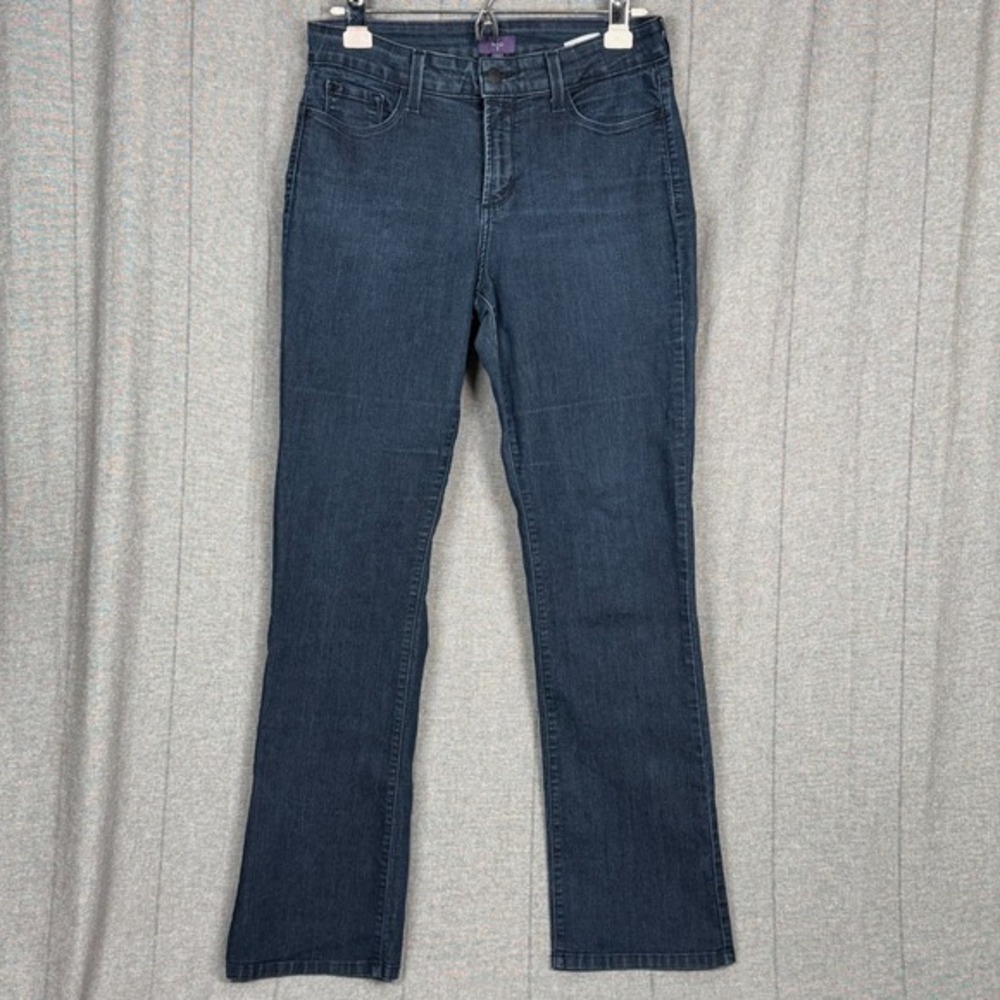 NYDJ Jeans Womens 10 30 x 31 Blue Denim Mid Rise Bootcut Lift Tuck 5 Pocket USA‎